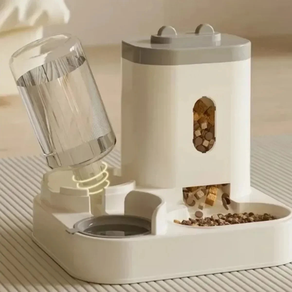 automatic feeder with water fountain