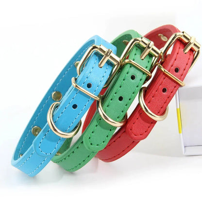 Cute  Soft Leather Pet Collars