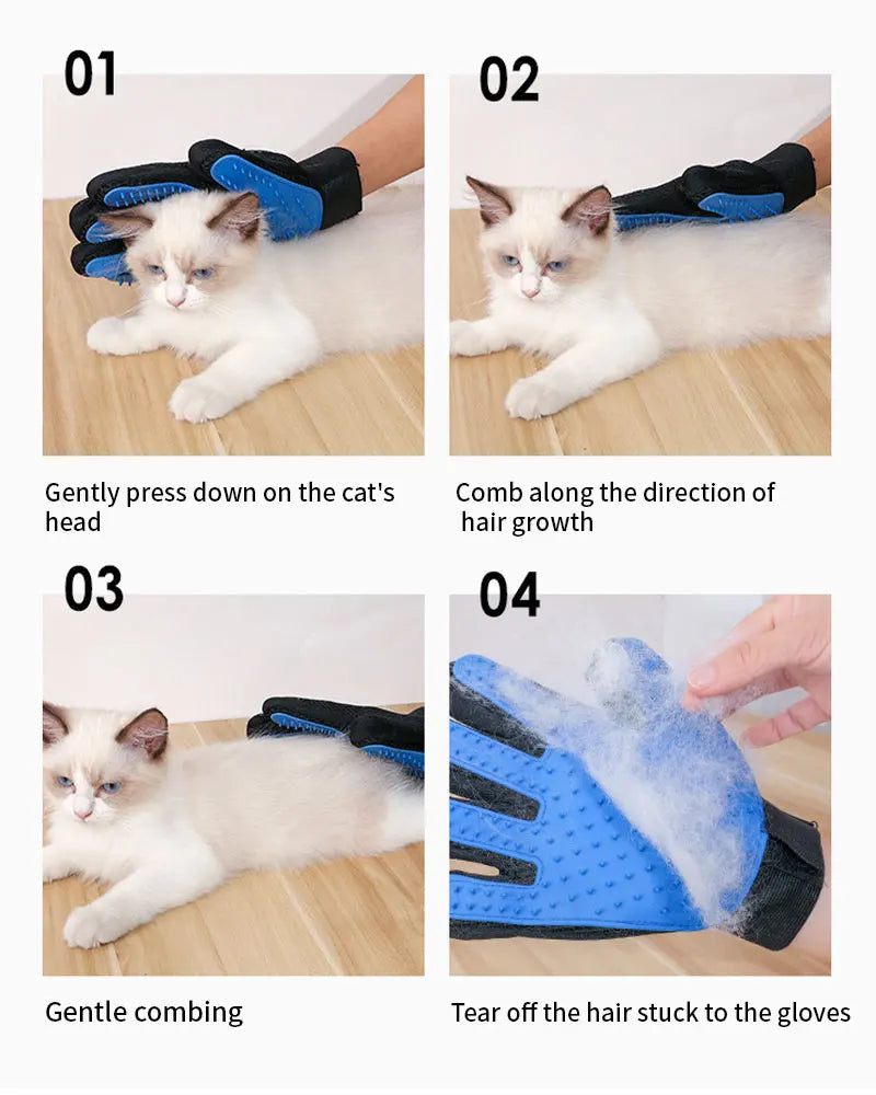 pet grooming glove for cats/dogs