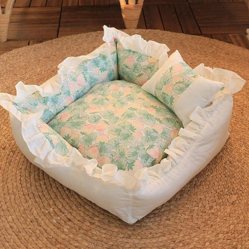 pet dog lace bed with pillow