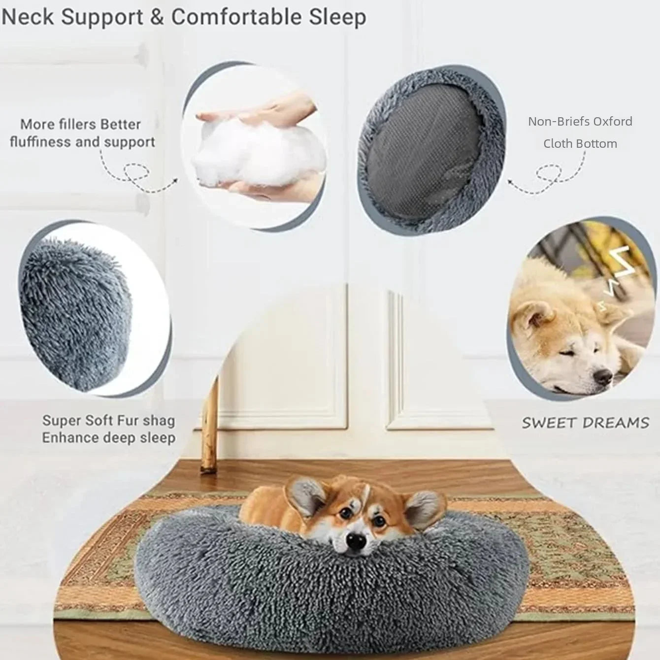 60cm round pet bed for pets