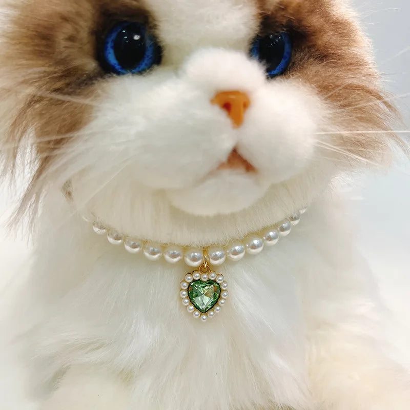 adjustable pearl necklace for cats