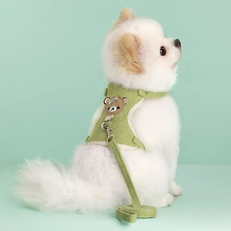 pet dog harness lead leash set