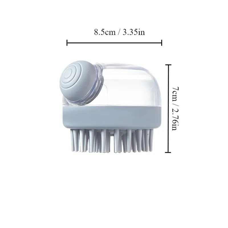 silicone bath brush with shampoo dispenser