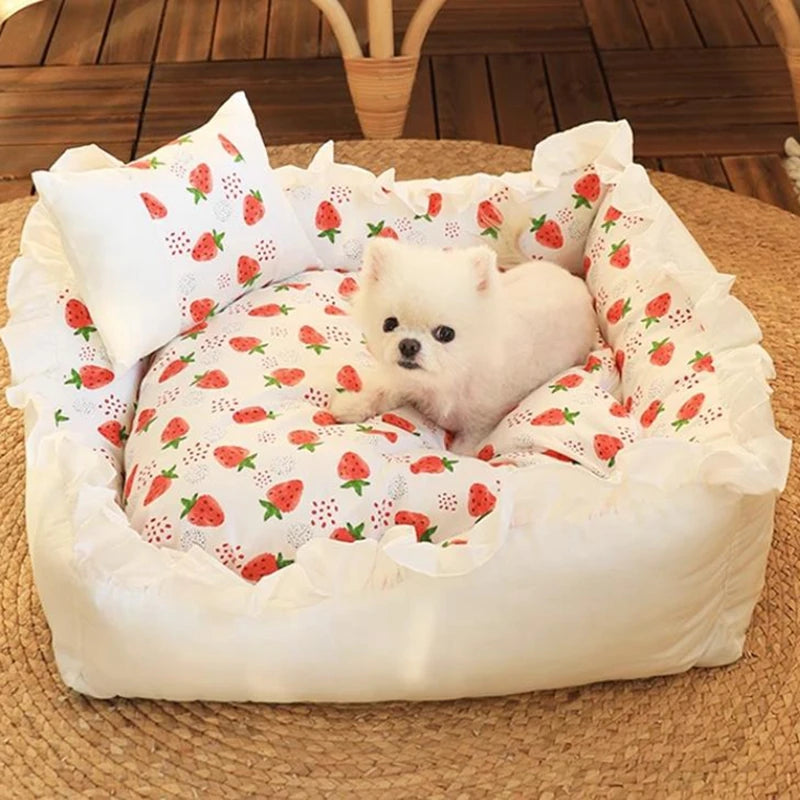 pet dog lace bed with pillow