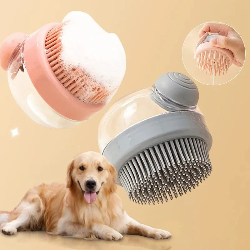 silicone bath brush with shampoo dispenser