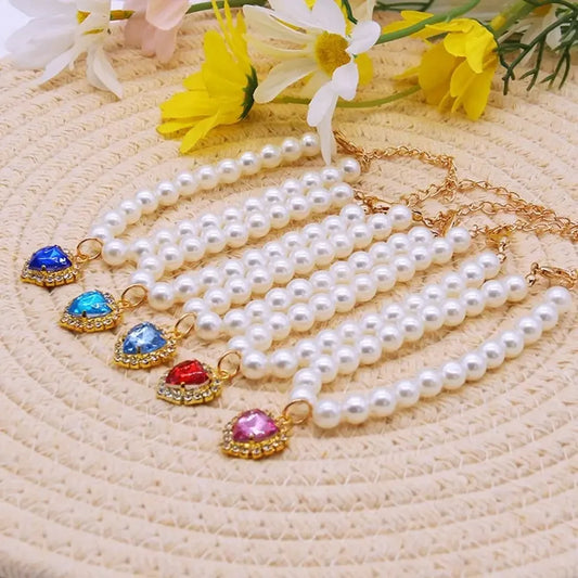 Adjustable Pearl Jewellery Collar for Cats