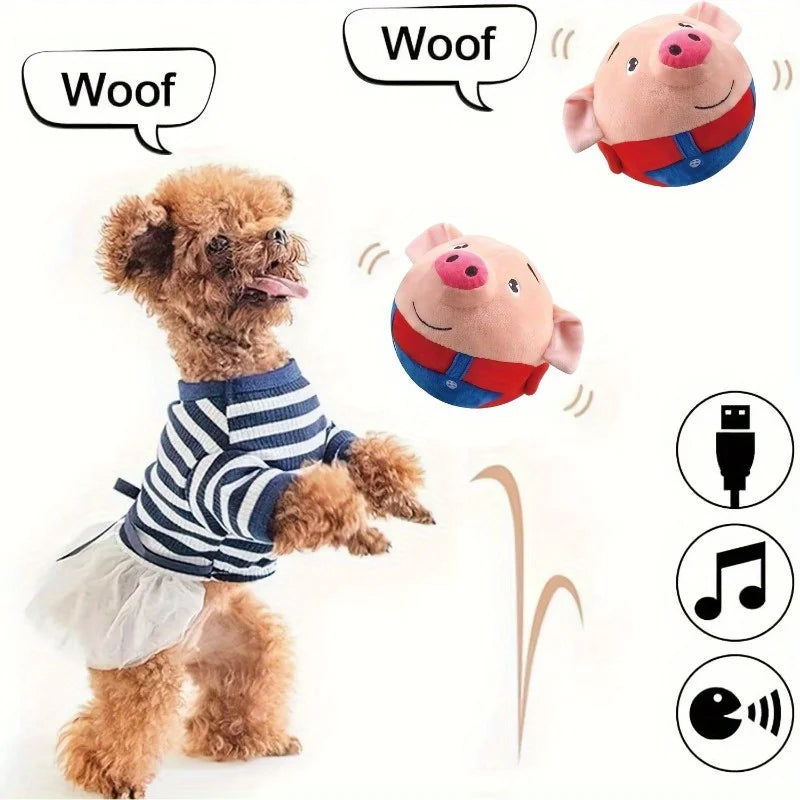 electric automatic plush bouncing toys