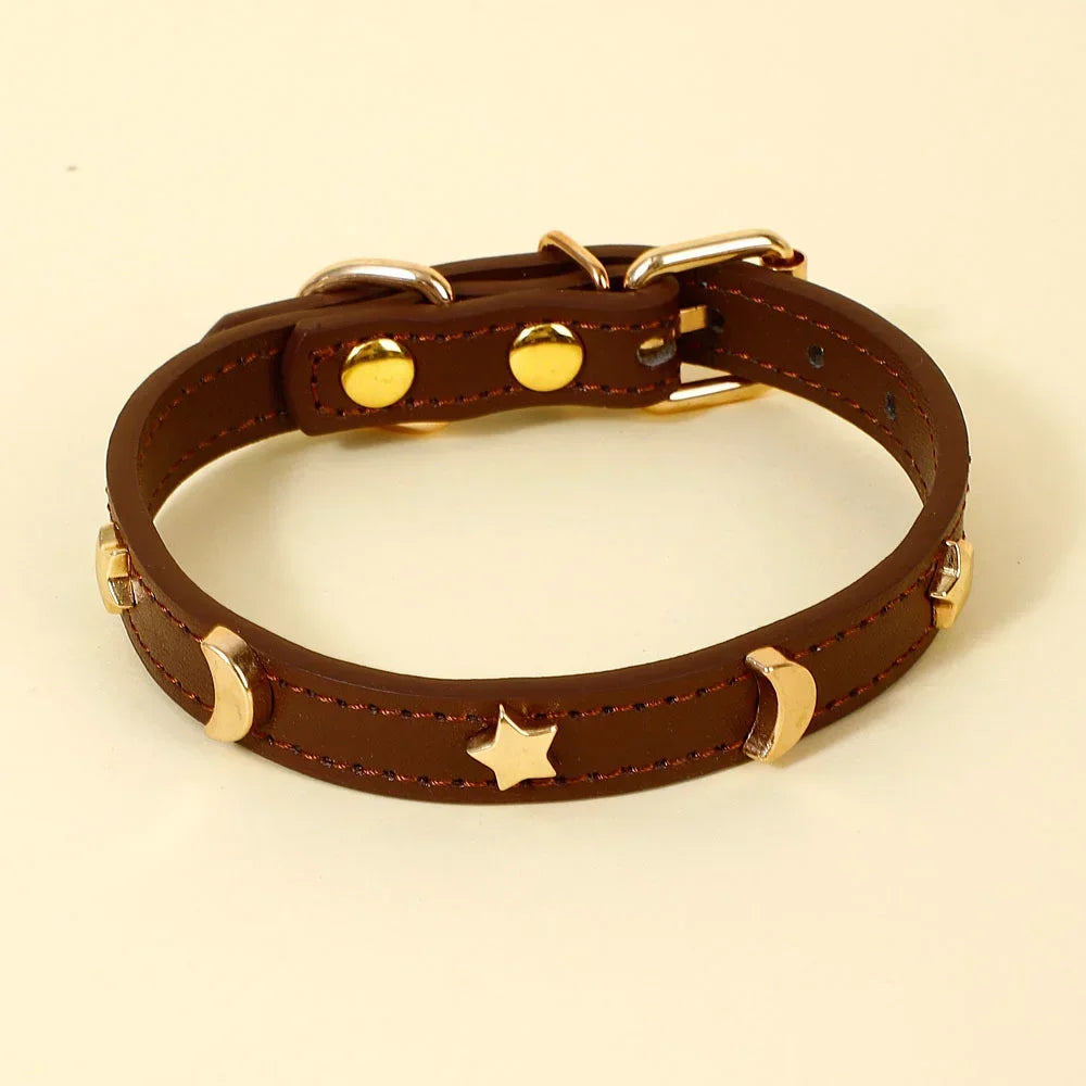cute  soft leather pet collars