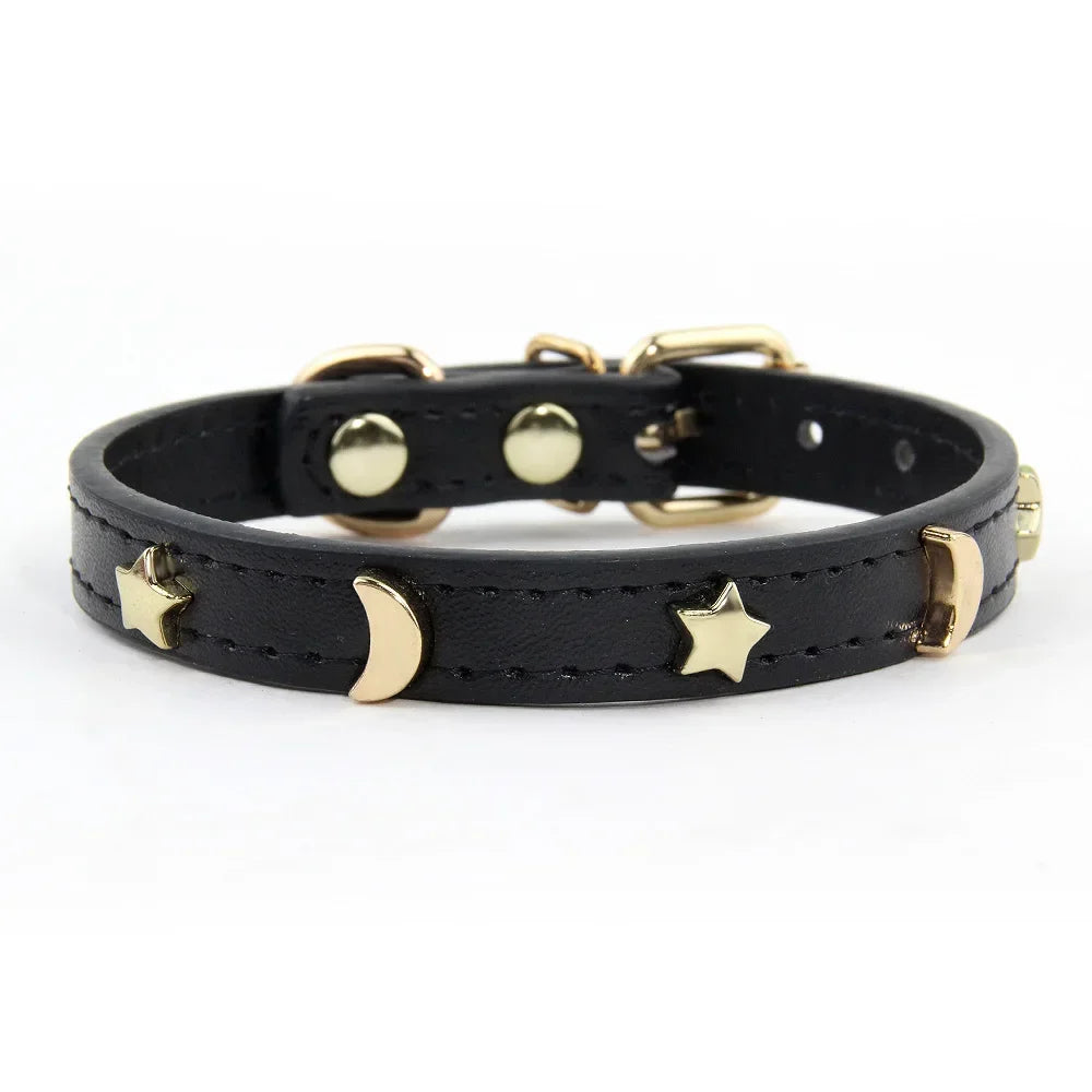 cute  soft leather pet collars