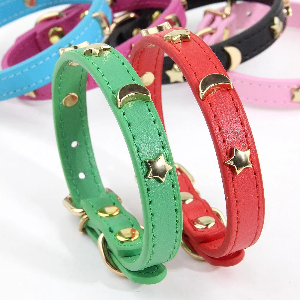 cute  soft leather pet collars
