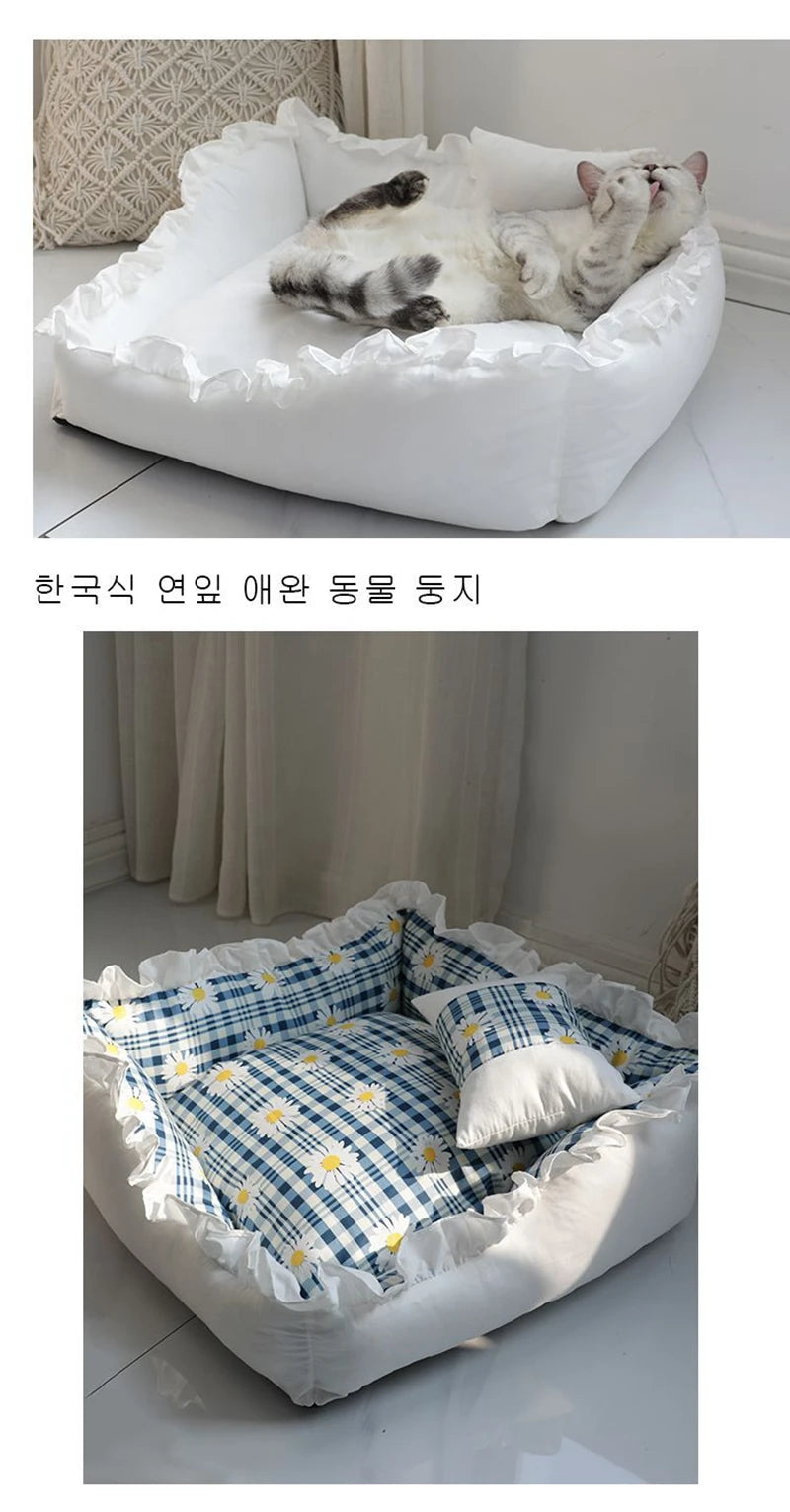 pet dog lace bed with pillow