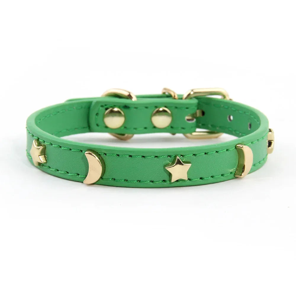 cute  soft leather pet collars